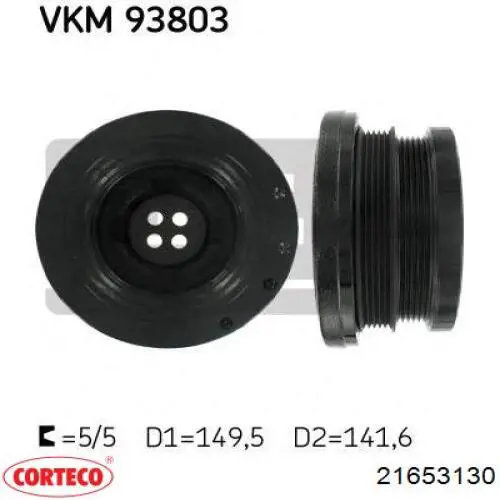 Polea dámper Corteco 21653130