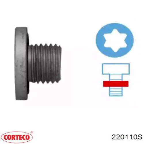Comprar 220110S Corteco Tapón del cárter de aceite