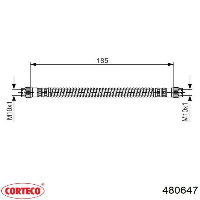 480647 Corteco tubo flexible de frenos trasero