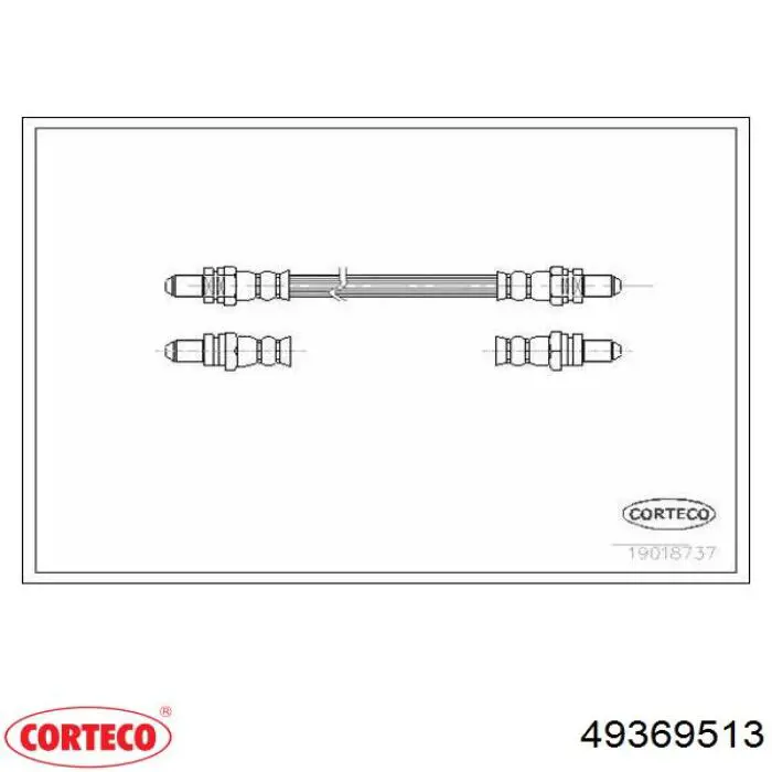 49369513 Corteco Moldura superior de puerta trasera izquierda
