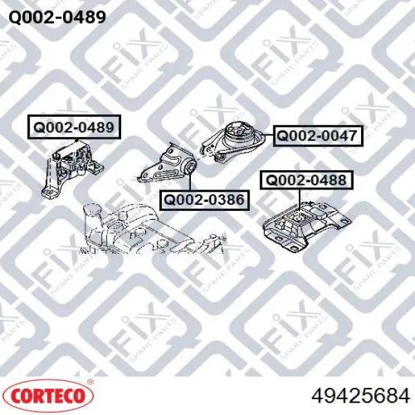 Soporte de motor derecho 49425684 Corteco