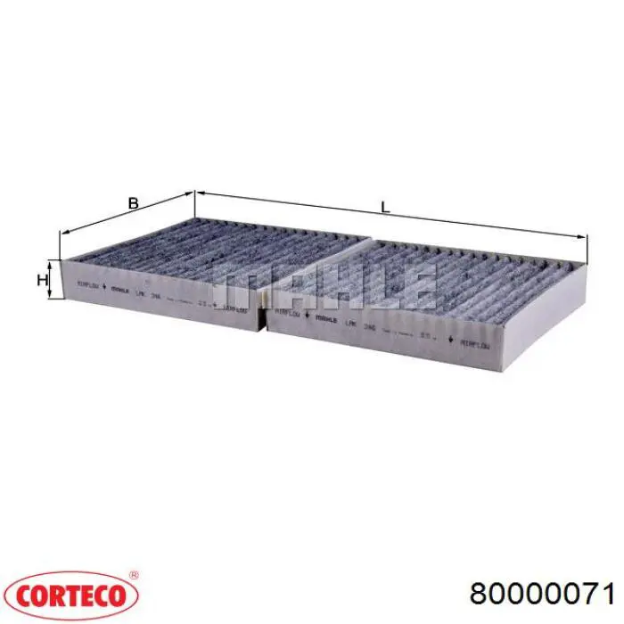 Filtro de habitáculo 80000071 Corteco