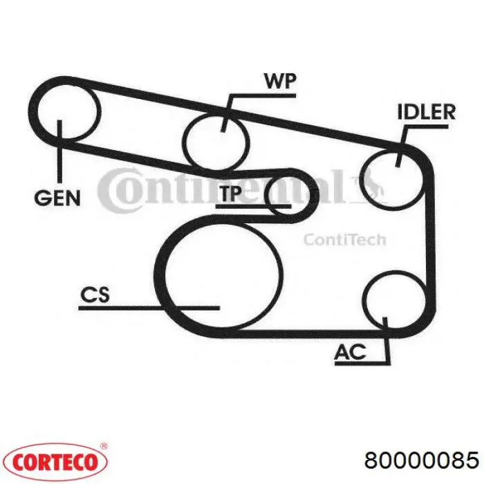 Polea de cigüeñal 80000085 Corteco