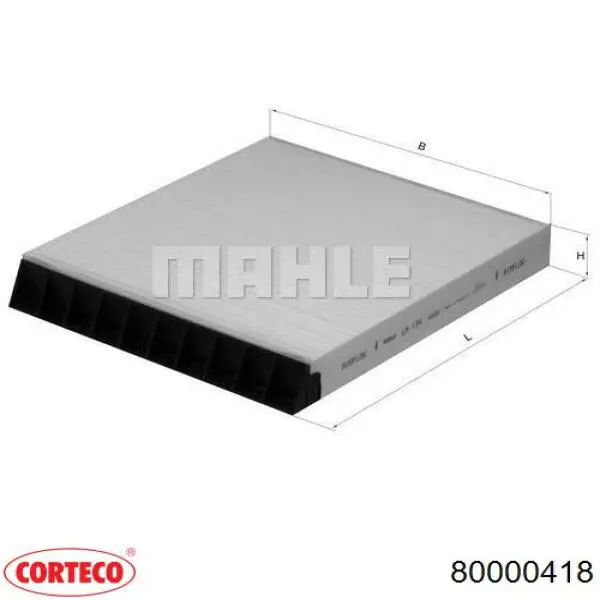 Filtro de cabina Corteco 80000418 precio, desde 20,24 EUR