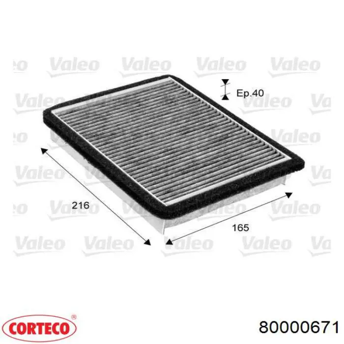 Filtro de cabina Corteco 80000671 precio, desde 5,84 EUR
