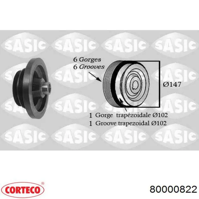 80000822 Corteco Dámper