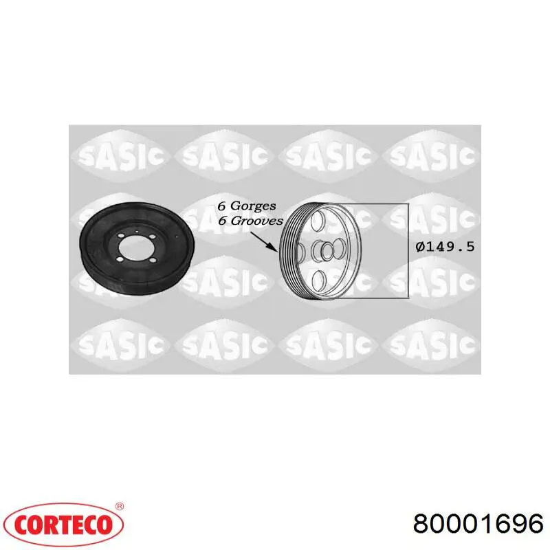 Polea dámper Corteco 80001696