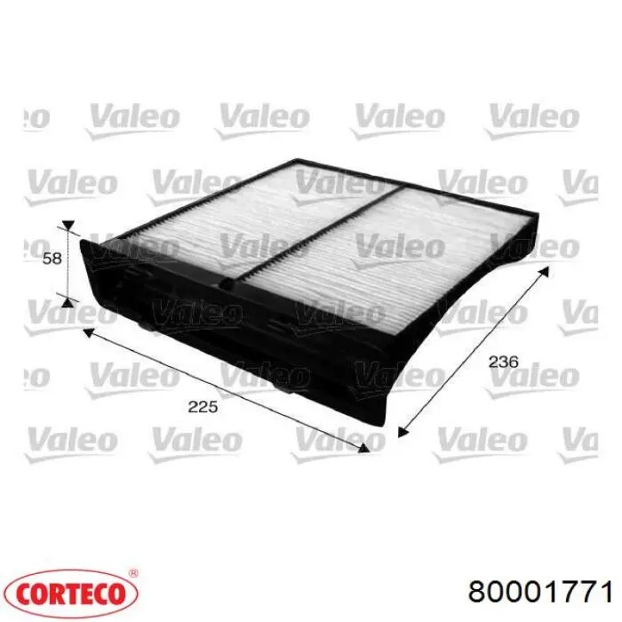 Filtro de habitáculo 80001771 Corteco