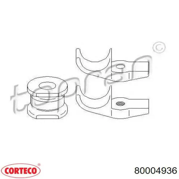 80004936 Corteco soporte de estabilizador delantero, juego