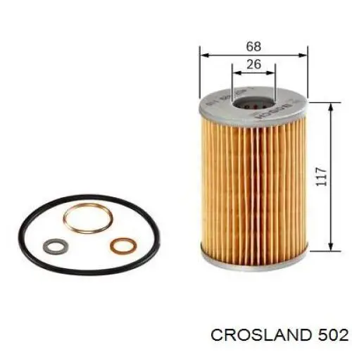 502 Crosland filtro de aceite