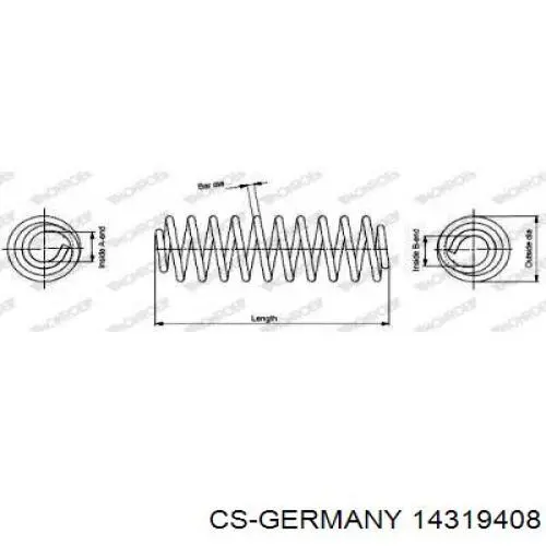 14319408 CS Germany muelle de suspensión eje delantero