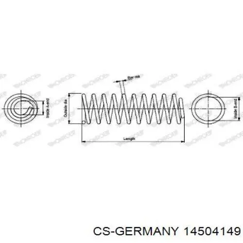 14.504.149 CS Germany muelle de suspensión eje delantero