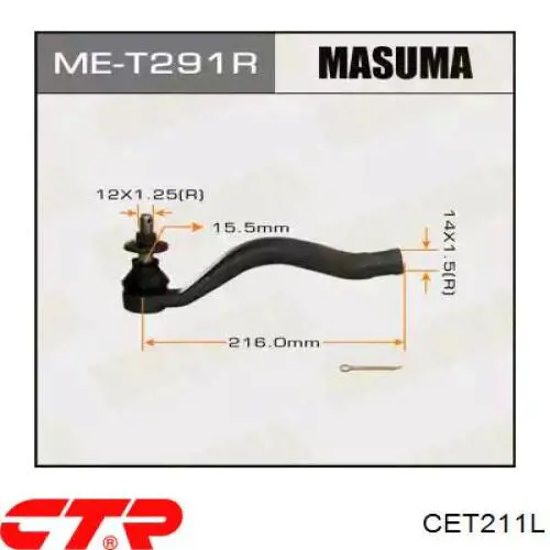 CET-211L CTR rótula barra de acoplamiento exterior