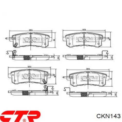 CKN-143 CTR pastillas de freno traseras