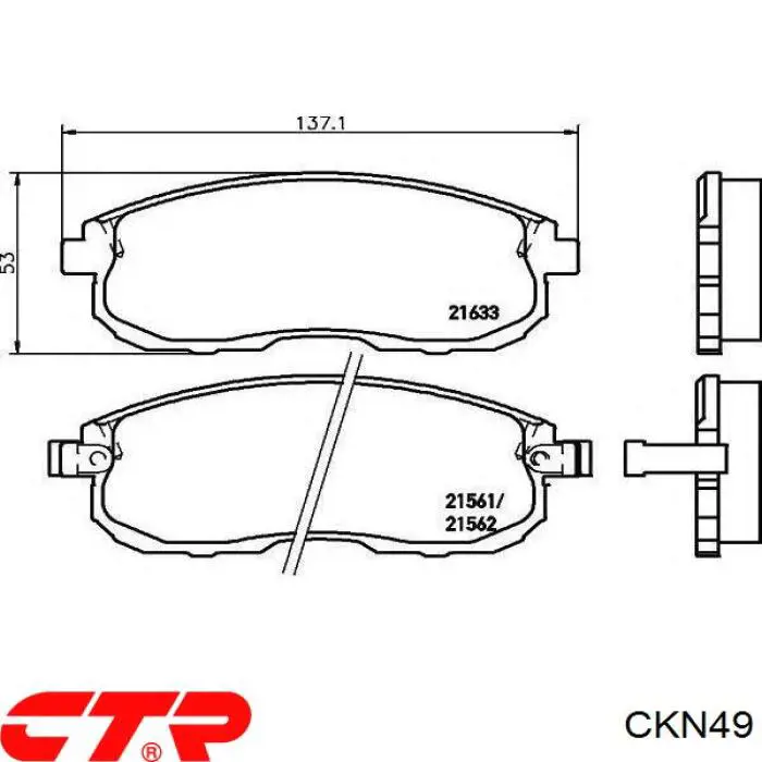 CKN-49 CTR pastillas de freno delanteras