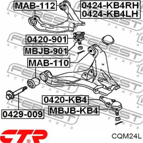 Comprar CQM24L CTR Triángulo de suspensión delantera, superior izquierda