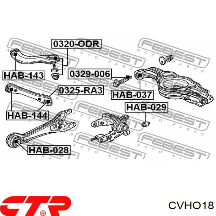 CVHO-18 CTR suspensión, barra transversal trasera