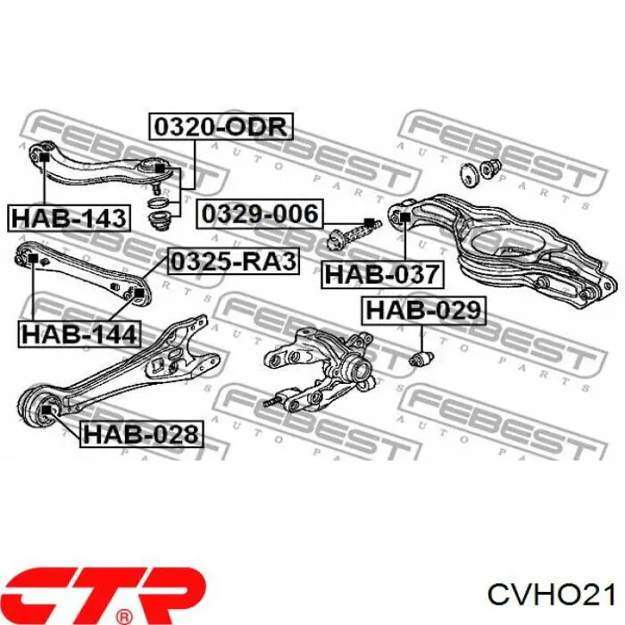 CVHO-21 CTR silentblock de brazo de suspensión trasero superior