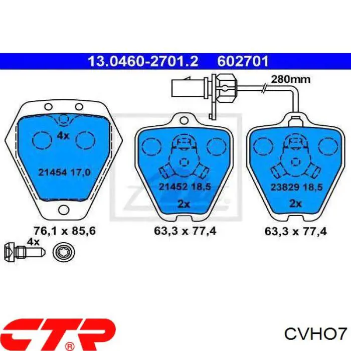Comprar CVHO7 CTR Silentblock de brazo transversal de suspensión trasera