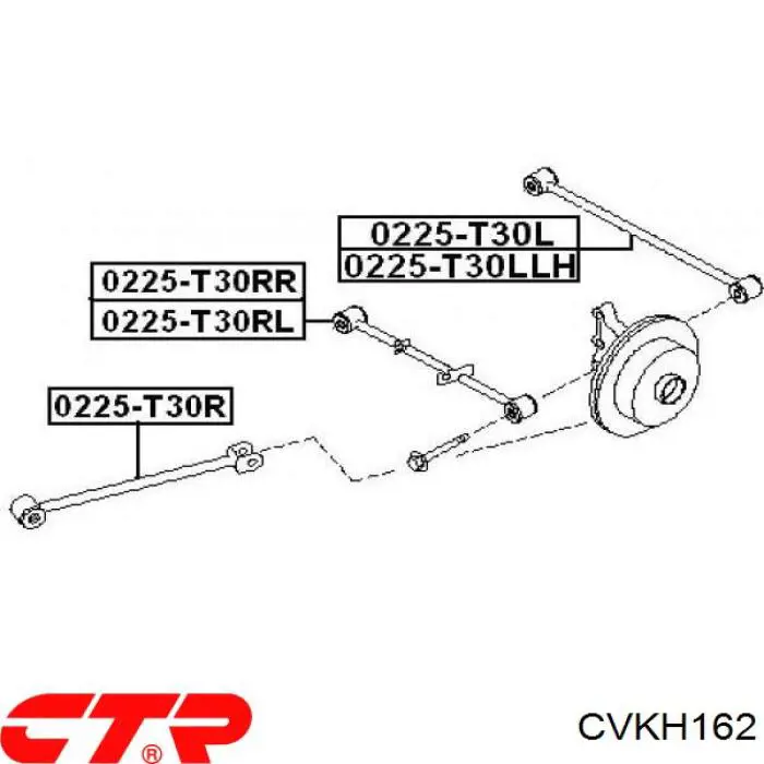 Buje del brazo transversal trasero CTR CVKH162 precio, desde 4,27 EUR