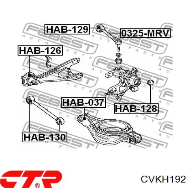 Buje del brazo transversal trasero CTR CVKH192 precio, desde 8,57 EUR