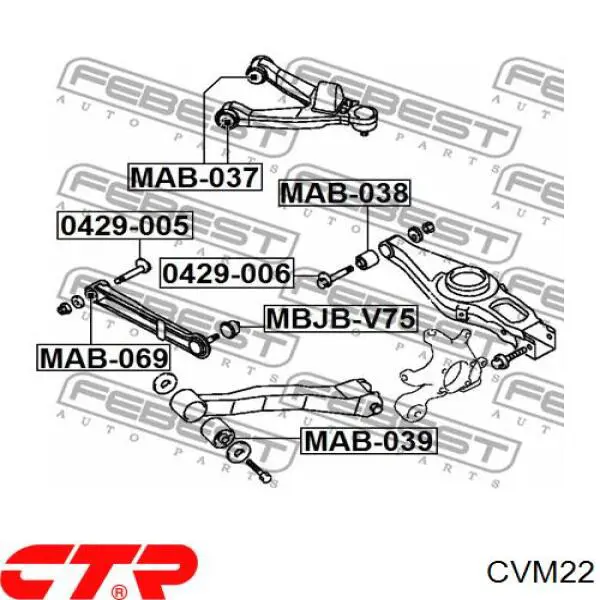 Buje de barra estabilizadora delantera CTR CVM22 precio, desde 5,53 EUR