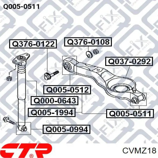 Buje del brazo inferior trasero CVMZ18 CTR