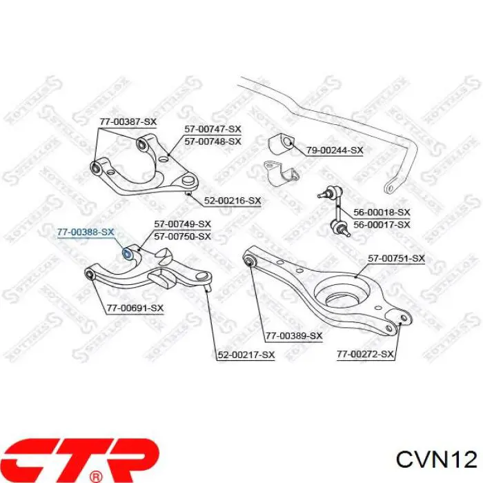 CVN12 CTR Buje del brazo inferior trasero