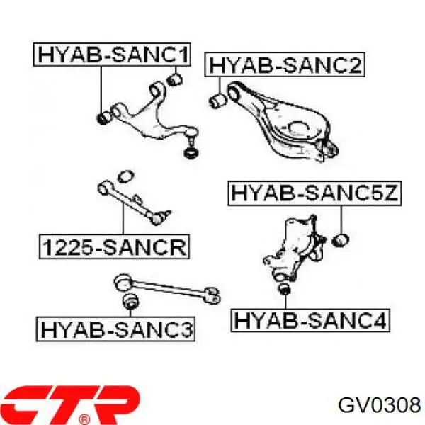 GV0308 CTR suspensión, barra transversal trasera