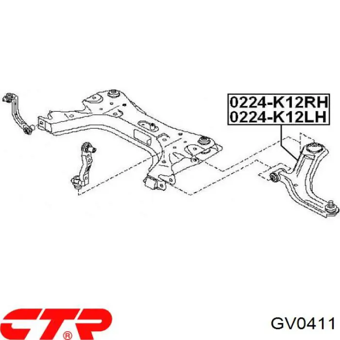 Silentblock del brazo de suspensión GV0411 CTR