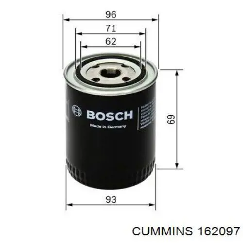 Filtro de aceite 162097 Cummins