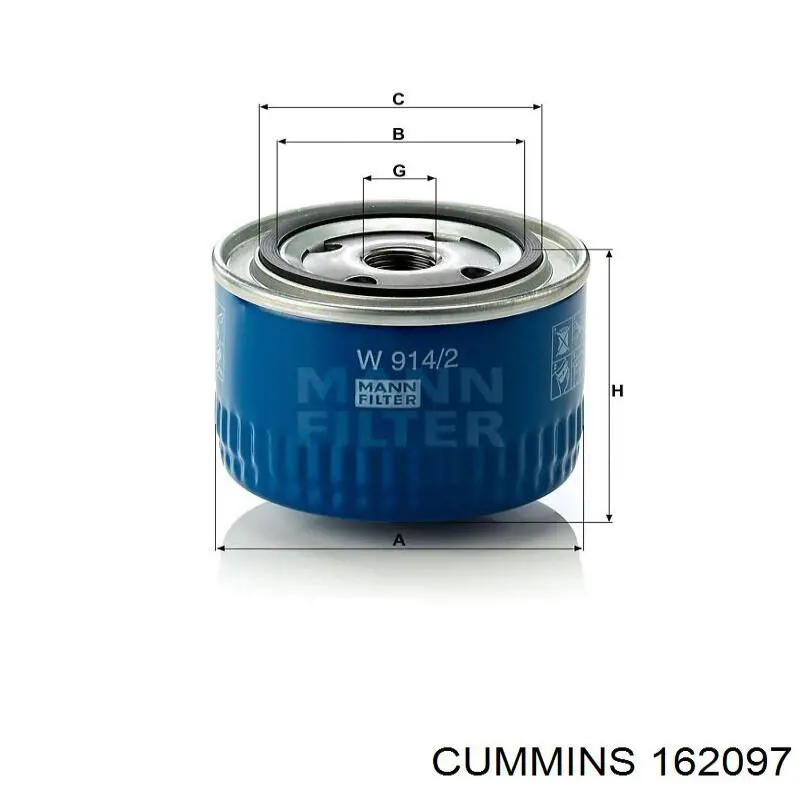 Filtro de aceite Cummins 162097 precio, desde 6,20 EUR