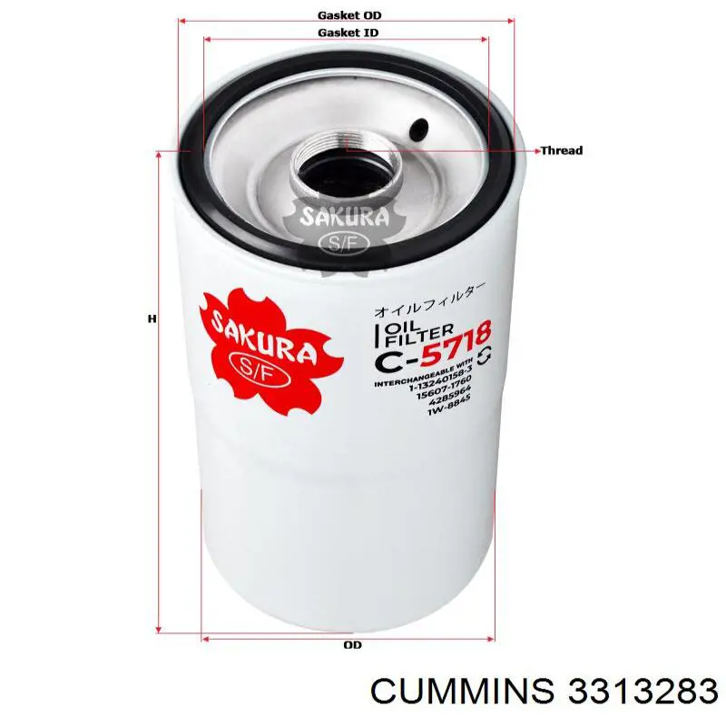 3313283 Cummins filtro de aceite