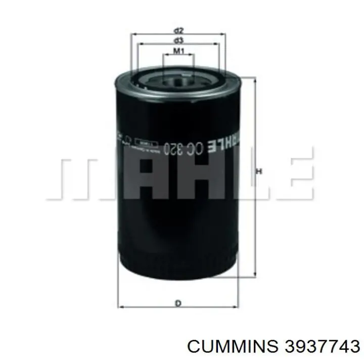 Filtro de aceite Cummins 3937743 precio, desde 5,30 EUR