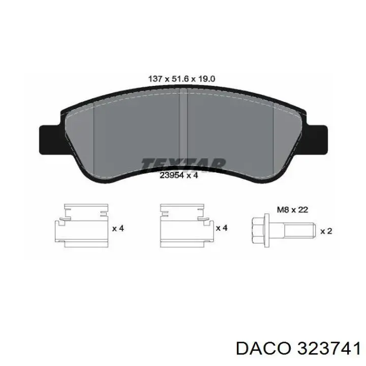 323741 Daco pastillas de freno delanteras