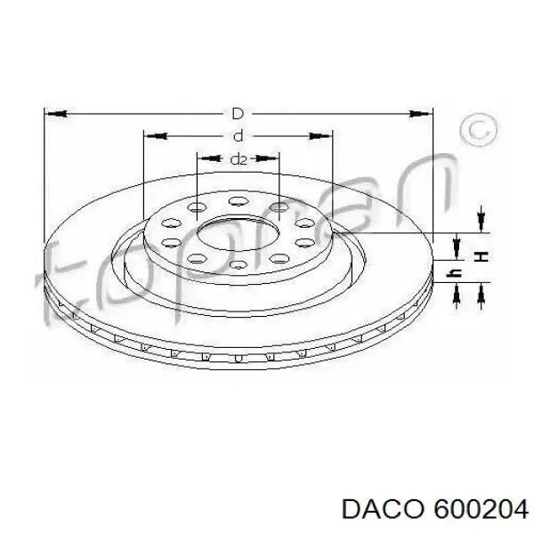 600204 Daco disco de freno trasero