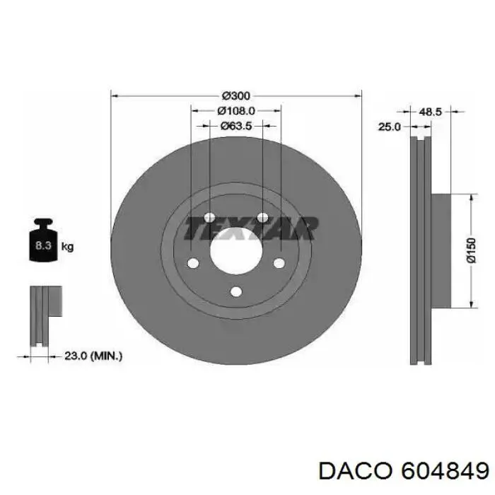 Freno de disco delantero Volvo V40 525, 526