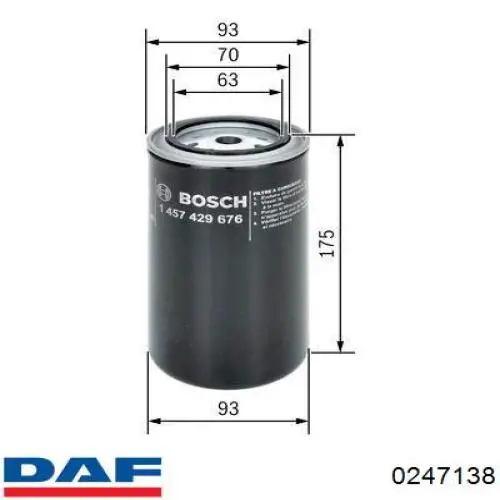 0247138 DAF filtro de combustible