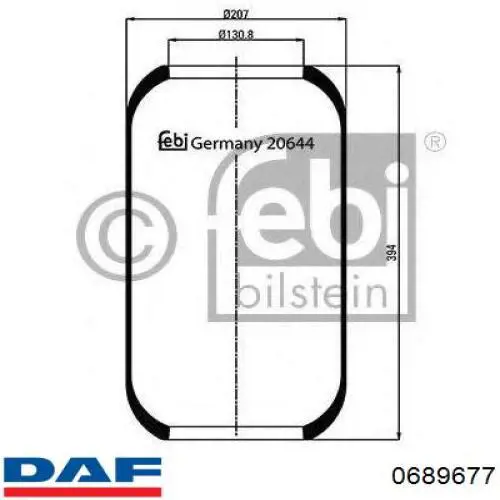 0689677 DAF muelle neumático, suspensión