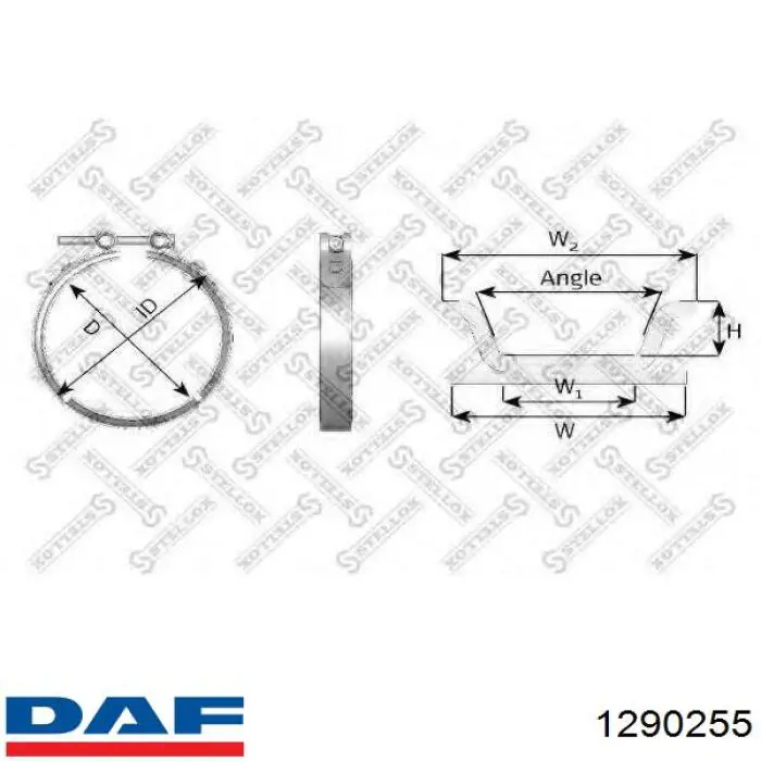 1290255 DAF abrazadera del colector de escape