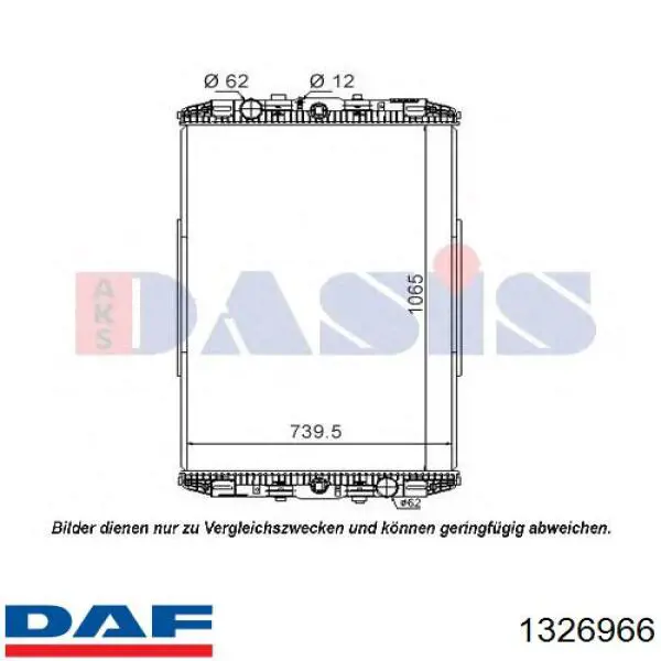 1326966 DAF Refrigeración del motor