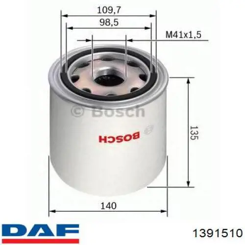 Comprar 1391510 DAF Filtro del desecador de aire (separador de agua y aceite) (camión)