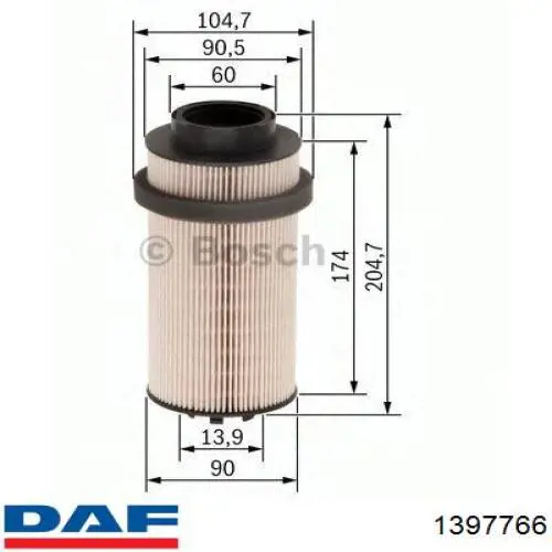1397766 DAF filtro combustible