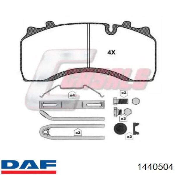 1440504 DAF pastillas de freno delanteras