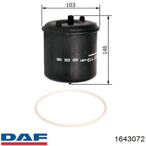 1643072 DAF filtro de aceite