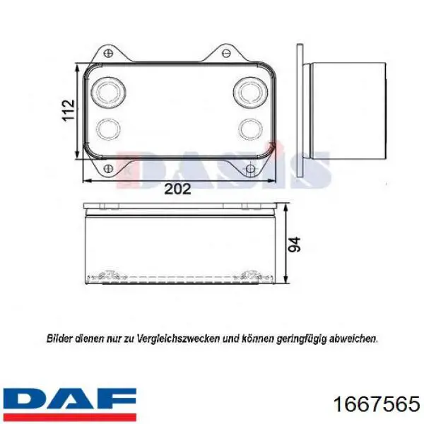 1667565 DAF radiador de aceite