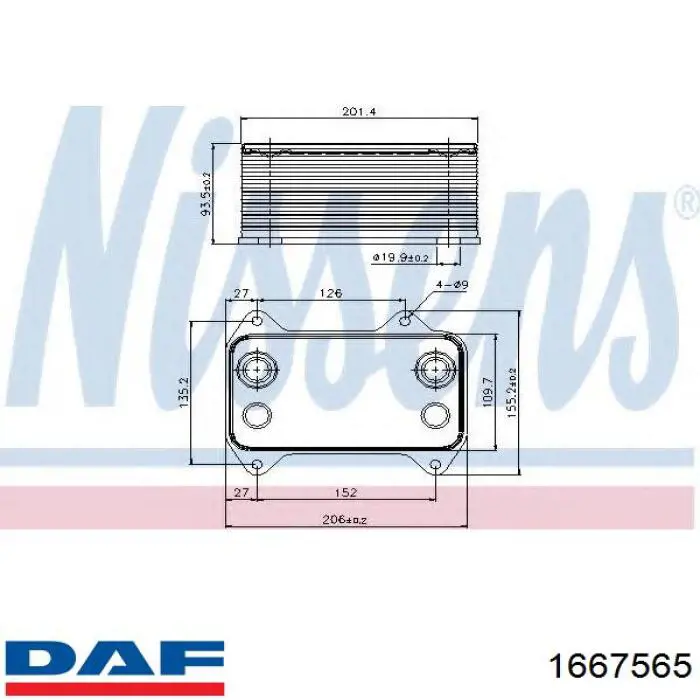 Radiador de aceite DAF 1667565 precio, desde 102,24 EUR