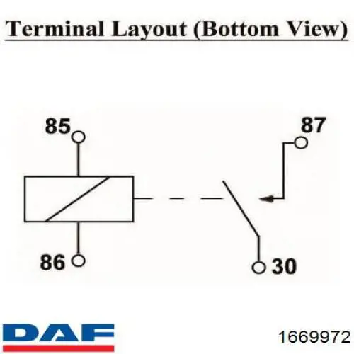 1669972 DAF rele de ventana trasera calefaccion