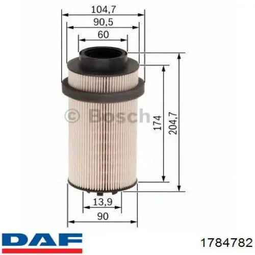 1784782 DAF filtro combustible