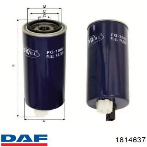 1814637 DAF filtro combustible